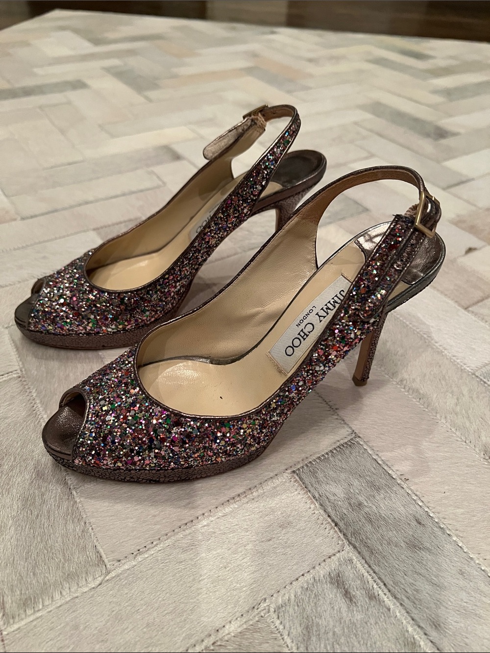 Jimmy Choo Glitter Heels Size 37